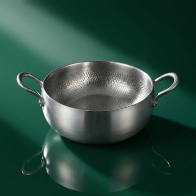 Handgehämmerter tiefer Titan-Topf 11 Zoll