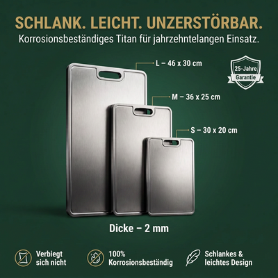 Schneidebrett aus reinem Titan