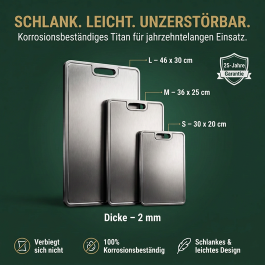 Schneidebrett aus reinem Titan