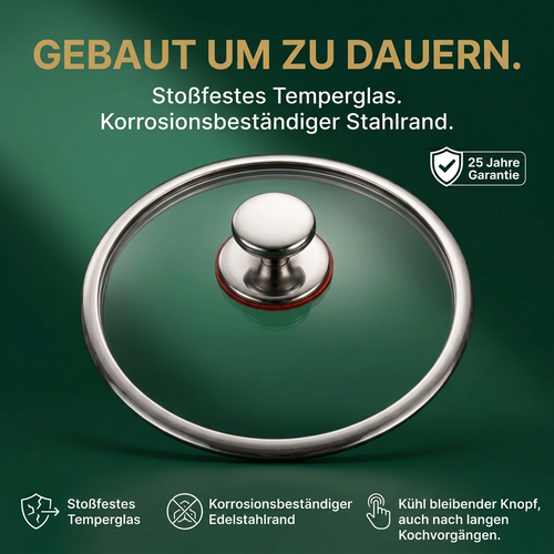 Premium-Deckel aus gehärtetem Glas